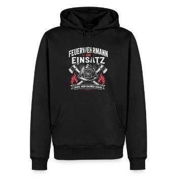 Feuerwehrmann im Einsatz Shirt - Männer Premium Bio Hoodie - Schwarz - Vorne - Nico (187cm)