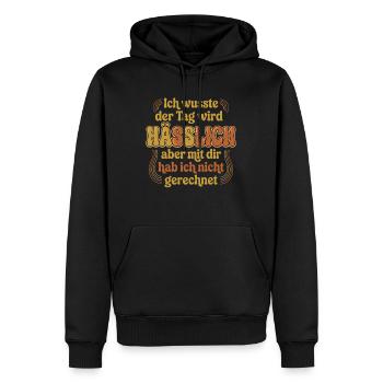 Sarkasmus Spruch Party hässlich - Männer Premium Bio Hoodie - Schwarz - Vorne - Nico (187cm)