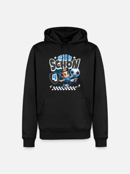 4. Geburtstag Fußball - Männer Premium Bio Hoodie - Schwarz