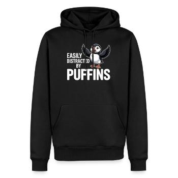 Facilement distrait par les macareux Lustiger - Sweat à capuche Premium bio Homme - noir - Devant - Nico (187cm)