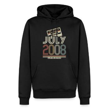 Kassette - Best of July 2008 - Geburtstag - Männer Premium Bio Hoodie - Schwarz - Vorne - Nico (187cm)