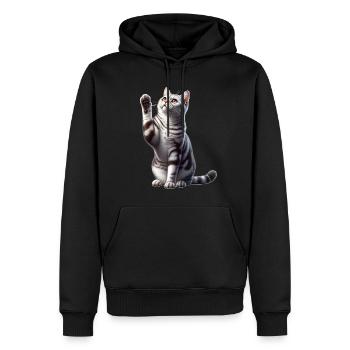 Amerikanische Kurzhaarkatze American Shorthair - Männer Premium Bio Hoodie - Schwarz - Vorne - Nico (187cm)