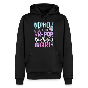 Neveu de la fille d’anniversaire K-Pop - Sweat à capuche Premium bio Homme - noir - Devant - Nico (187cm)