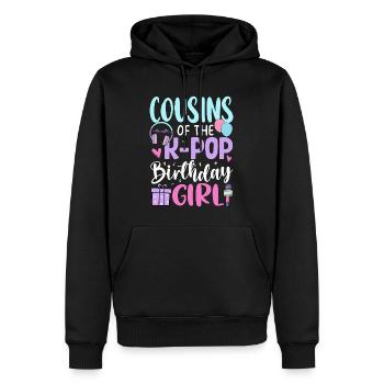 Cousins de la fille anniversaire de la K-Pop - Sweat à capuche Premium bio Homme - noir - Devant - Nico (187cm)