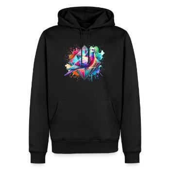 Motif de colombe diamantée - Sweat à capuche Premium bio Homme - noir - Devant - Nico (187cm)