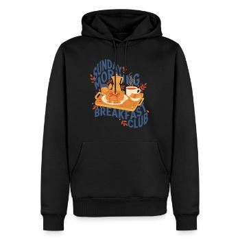 Petit-déjeuner Club du dimanche matin drôle - Sweat à capuche Premium bio Homme - noir - Devant - Nico (187cm)