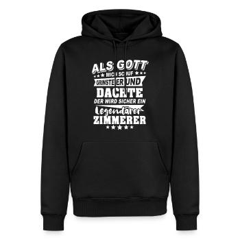 Zimmerer - Männer Premium Bio Hoodie - Schwarz - Vorne - Nico (187cm)