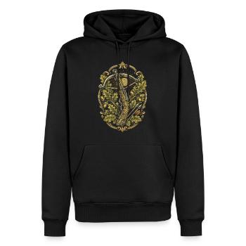 Arbalète Arbalète - Sweat à capuche Premium bio Homme - noir - Devant - Nico (187cm)