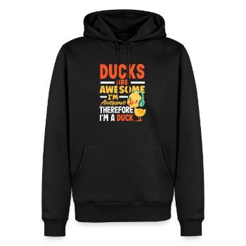 Motifs drôles de canards Citons amoureux de canards - Sweat à capuche Premium bio Homme - noir - Devant - Nico (187cm)
