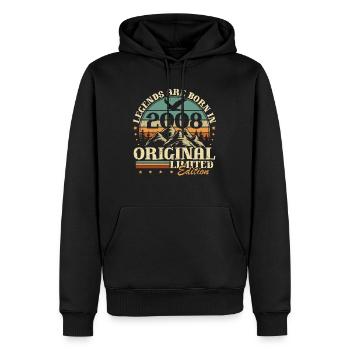 Legenden 2008 Vintage Geschenk zum 18. Geburtstag  - Männer Premium Bio Hoodie - Schwarz - Vorne - Nico (187cm)