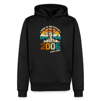August 2006 | Aged to perfection | Geburtstag - Männer Premium Bio Hoodie - Schwarz - Vorne - Nico (187cm)