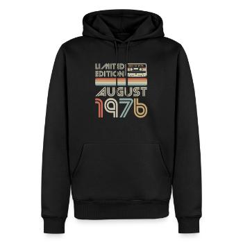 Cassette | Meilleur d’août 1976 | Édition limitée - Sweat à capuche Premium bio Homme - noir - Devant - Nico (187cm)