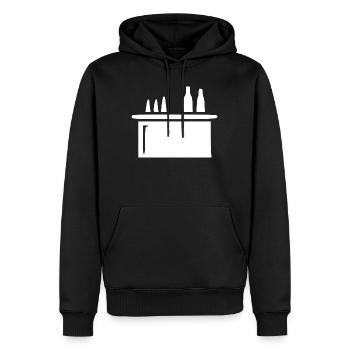 Bar Cocktailbar Gastronomie Geschenk Barkeeper  - Männer Premium Bio Hoodie - Schwarz - Vorne - Nico (187cm)