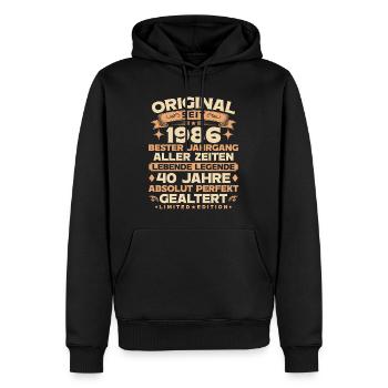 Original 1986 Jahrgang Legende 40. Geburtstag - Männer Premium Bio Hoodie - Schwarz - Vorne - Nico (187cm)