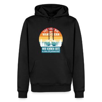 Leg Dich Nie Mit Wanderern An Retro - Männer Premium Bio Hoodie - Schwarz - Vorne - Nico (187cm)