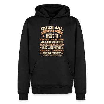 Original 1971 Jahrgang Legende 55. Geburtstag - Männer Premium Bio Hoodie - Schwarz - Vorne - Nico (187cm)