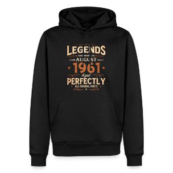 65th Birthday Gift Husband Legend August 1961 - Men’s Premium Organic Hoodie - black - Front - Nico (187cm)
