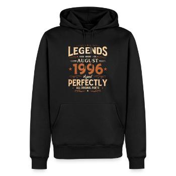 30th Birthday Gift Man Legend August 1996 - Men’s Premium Organic Hoodie - black - Front - Nico (187cm)