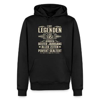 Jahrgang 1951 Geburtstag Absolut Einmalig - Männer Premium Bio Hoodie - Schwarz - Vorne - Nico (187cm)