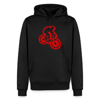 Downhill Bike Mountainbike MTB Herren Kinder - Männer Premium Bio Hoodie - Schwarz - Vorne - Nico (187cm)