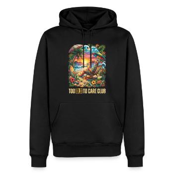 Too Old To Care Club Opa-Urlaub - Männer Premium Bio Hoodie - Schwarz - Vorne - Nico (187cm)