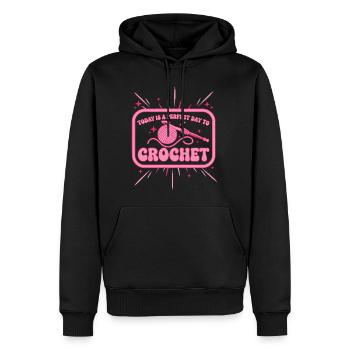 Heute ist ein perfekter Tag, um lustig zu häkeln - Männer Premium Bio Hoodie - Schwarz - Vorne - Nico (187cm)