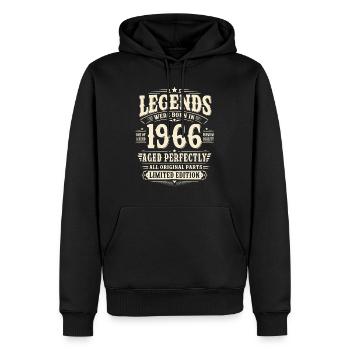 60. Geburtstag Geschenk Mann 1966 Vintage Retro - Männer Premium Bio Hoodie - Schwarz - Vorne - Nico (187cm)