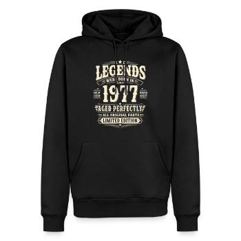 49. Geburtstag Geschenk Mann 1977 Vintage Retro - Männer Premium Bio Hoodie - Schwarz - Vorne - Nico (187cm)