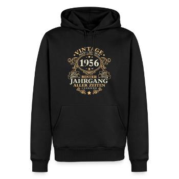 Vintage 1956 Jahrgang Mann 70. Geburtstag - Männer Premium Bio Hoodie - Schwarz - Vorne - Nico (187cm)
