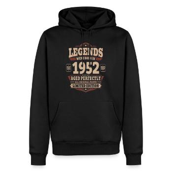 Cadeau pour 74 ans Mari 1952 Vintage Retro - Sweat à capuche Premium bio Homme - noir - Devant - Nico (187cm)