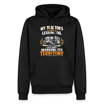 Lustiger Traktor Spruch Vintage Bauern mit Humor - Männer Premium Bio Hoodie - Schwarz - Vorne - Nico (187cm)