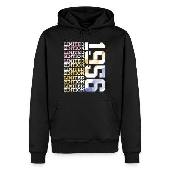 LIMITED EDITION 1956 - 70 YEARS - 70TH BIRTHDAY - Men’s Premium Organic Hoodie - black - Front - Nico (187cm)
