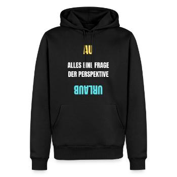 Alles eine Frage der Perspektive T-Shirt AU Urlaub - Männer Premium Bio Hoodie - Schwarz - Vorne - Nico (187cm)