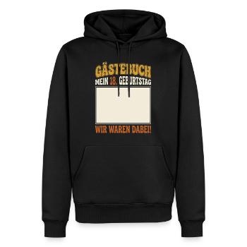 Guest Book Decoration 18th Birthday - Männer Premium Bio Hoodie - Schwarz - Vorne - Nico (187cm)