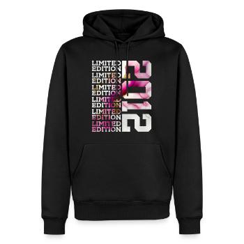 ÉDITION LIMITÉE 2012 - 14 ANS - 14E ANNIVERSAIRE - Sweat à capuche Premium bio Homme - noir - Devant - Nico (187cm)