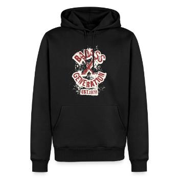 Badass Generation X 1978 - Sweat à capuche Premium bio Homme - noir - Devant - Nico (187cm)