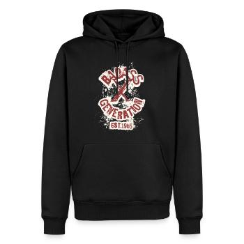 Badass Generation X 1965 - Sweat à capuche Premium bio Homme - noir - Devant - Nico (187cm)