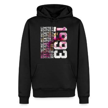 LIMITED EDITION 1993 - 33 JAHRE - 33. GEBURTSTAG - Männer Premium Bio Hoodie - Schwarz - Vorne - Nico (187cm)