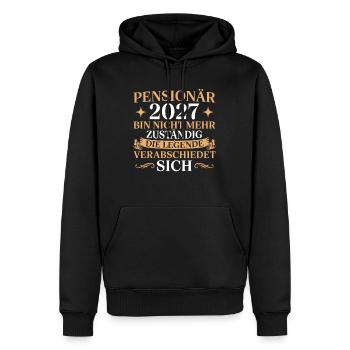 Pensionär 2027 Legende verabschiedet sich - Männer Premium Bio Hoodie - Schwarz - Vorne - Nico (187cm)