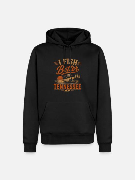 Tennessee Angler Fischjäger Seefischen - Männer Premium Bio Hoodie - Schwarz
