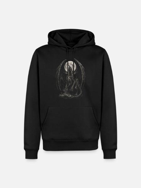 Skelett Drache Fantasy - Männer Premium Bio Hoodie - Schwarz