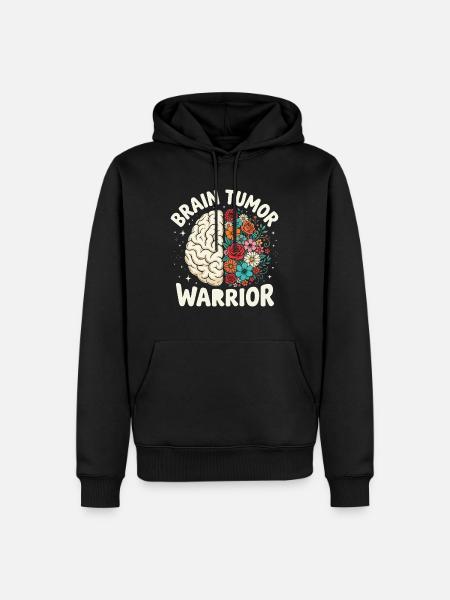 Gehirnkrieger Blumenpracht - Männer Premium Bio Hoodie - Schwarz
