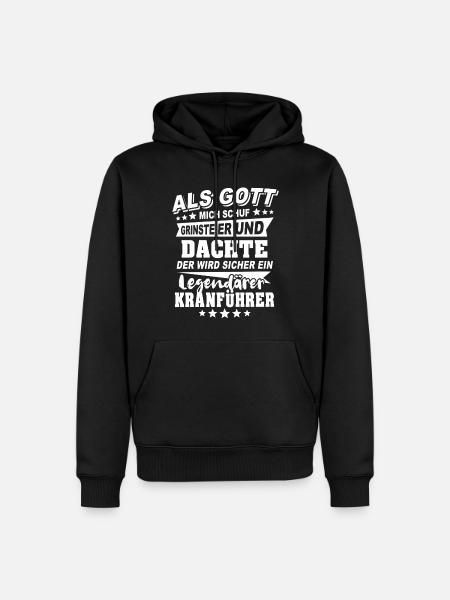 Kranführer - Männer Premium Bio Hoodie - Schwarz