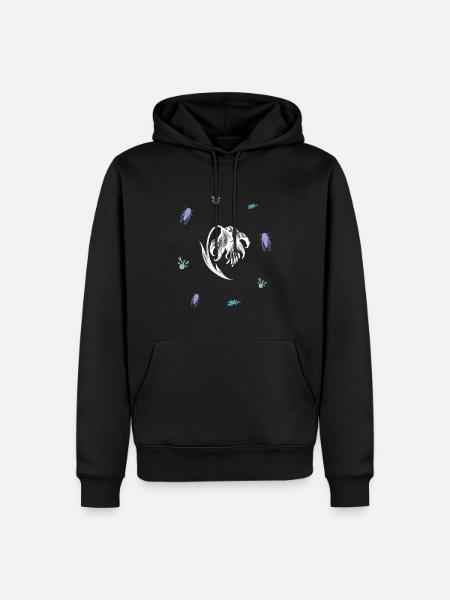 Verwelkteblumenwirbel – Botanische Kunst - Männer Premium Bio Hoodie - Schwarz