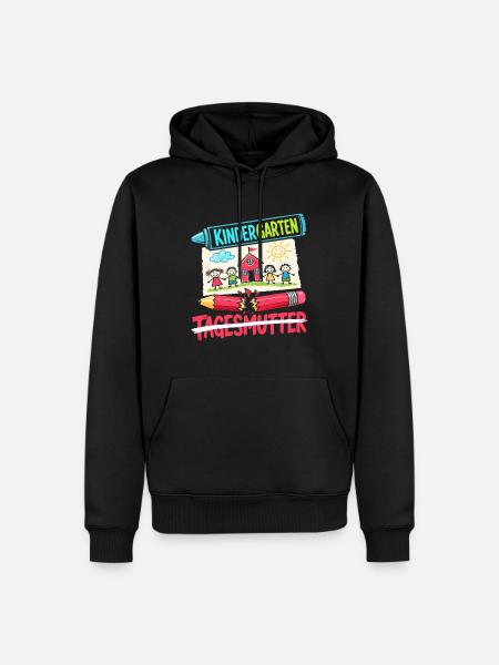 Hallo Kindergarten Tschüss - Männer Premium Bio Hoodie - Schwarz