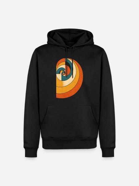 Fibonacci Spirale – Retro Mathematik Geometrie - Männer Premium Bio Hoodie - Schwarz