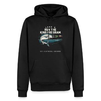 Lake Q Königfisch Lauf-Programm - Männer Premium Bio Hoodie - Schwarz - Vorne - Nico (187cm)