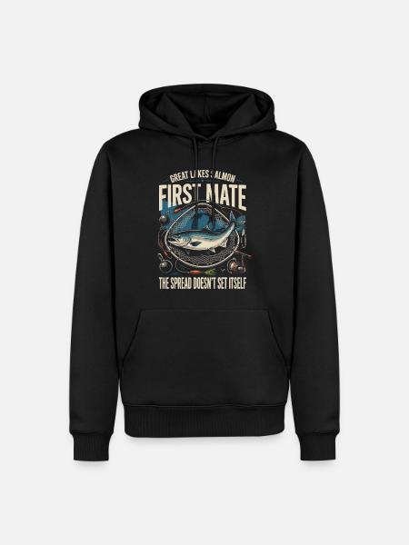 Great Lakes First Mate Salmon - Männer Premium Bio Hoodie - Schwarz