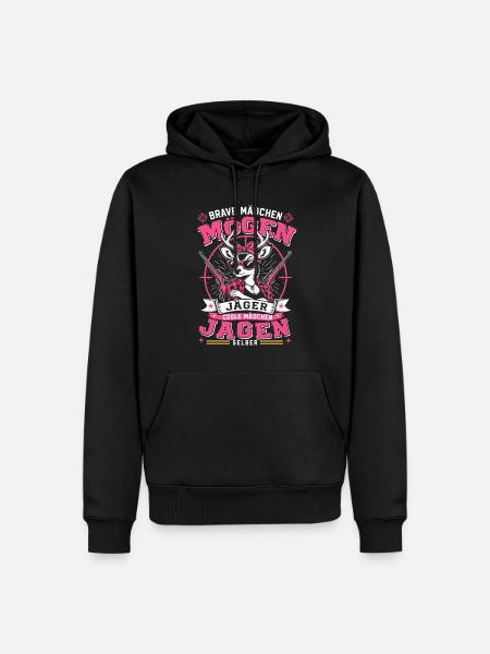 Coole Mädchen jagen selber - Männer Premium Bio Hoodie - Schwarz
