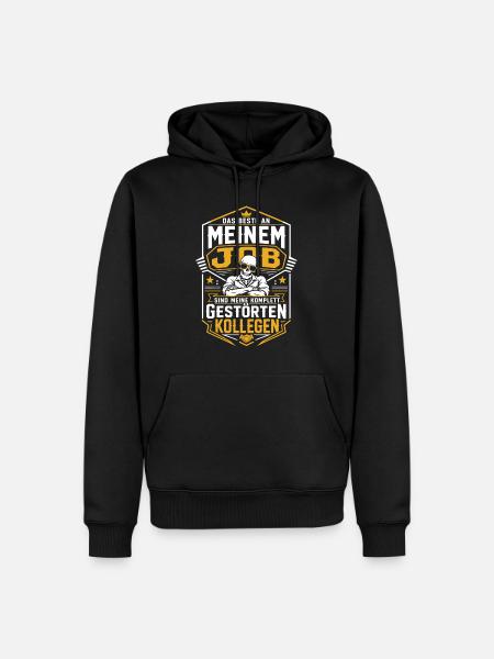 Beste am Job: Gestörte Kollegen - Männer Premium Bio Hoodie - Schwarz